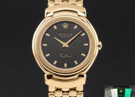 Rolex Cellini 6621/8 (1990) - Grey dial 26 mm Yellow Gold case