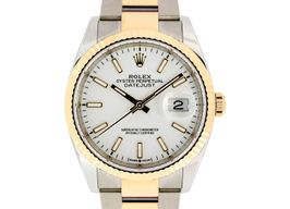 Rolex Datejust 36 126233 (2024) - Wit wijzerplaat 36mm Goud/Staal