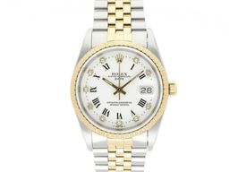 Rolex Oyster Perpetual Date 15223 (1993) - White dial 34 mm Gold/Steel case