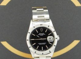 Rolex Oyster Perpetual Date 15210 (2001) - Zwart wijzerplaat 34mm Staal
