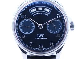 IWC Portuguese Annual Calendar IW503502 (2020) - Blauw wijzerplaat 44mm Staal