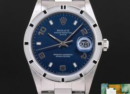 Rolex Oyster Perpetual Date 15210 (2002) - Blauw wijzerplaat 34mm Staal