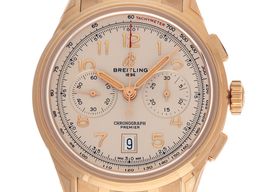 Breitling Premier RB0145371G1R1 (2024) - Geel wijzerplaat 42mm Roodgoud