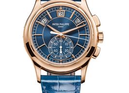 Patek Philippe Annual Calendar Chronograph 5905R-010 (2023) - Blue dial 42 mm Rose Gold case