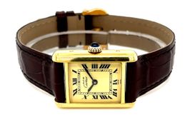 Cartier Tank Vermeil Cartier Tank Vermeil SM (Unknown (random serial)) - Yellow dial 28 mm Silver case