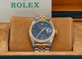 Rolex Datejust 36 16233 (Unknown (random serial)) - Blue dial 36 mm Gold/Steel case