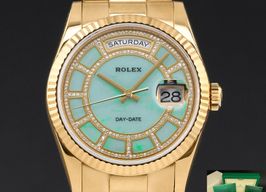 Rolex Day-Date 36 118238 (2022) - Green dial 36 mm Yellow Gold case