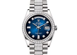 Rolex Day-Date 36 128349RBR (2025) - Blauw wijzerplaat 36mm Witgoud