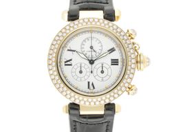 Cartier Pasha 1354 (1996) - White dial 35 mm Yellow Gold case