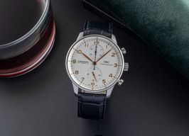 IWC Portuguese Chronograph IW371401 (2010) - Silver dial 41 mm Steel case