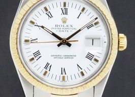 Rolex Oyster Perpetual Date 15053 (1981) - White dial 34 mm Gold/Steel case