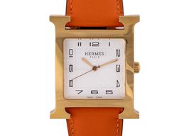 Hermès Heure H HH1.801 (Unknown (random serial)) - White dial 31 mm Gold/Steel case