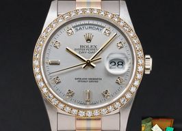 Rolex Day-Date 36 18349 (1989) - Zilver wijzerplaat 36mm Witgoud