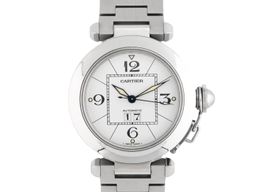 Cartier Pasha C W31055M7 (Unknown (random serial)) - White dial 35 mm Steel case