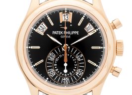 Patek Philippe Annual Calendar Chronograph 5960R-010 (2016) - Black dial 41 mm Rose Gold case