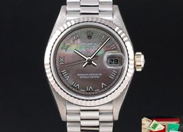 Rolex Lady-Datejust 69179 (1995) - Blauw wijzerplaat 26mm Witgoud
