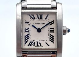Cartier Tank Française 2384 (2018) - White dial 25 mm Steel case