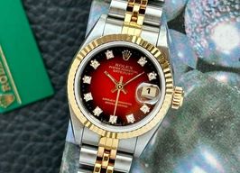 Rolex Lady-Datejust 69173G (1993) - Red dial 26 mm Gold/Steel case