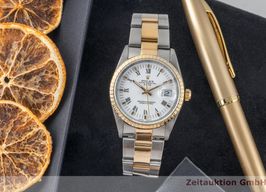Rolex Oyster Perpetual Date 15223 (Unknown (random serial)) - White dial 34 mm Gold/Steel case