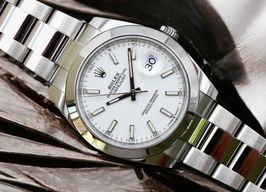 Rolex Datejust 41 126300 (2023) - Wit wijzerplaat 48mm Staal