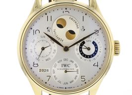 IWC Portuguese Perpetual Calendar IW502106 (2005) - Zilver wijzerplaat 44mm Geelgoud