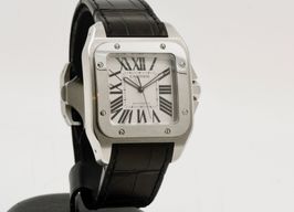 Cartier Santos 100 2656 (Onbekend (willekeurig serienummer)) - Wit wijzerplaat 38mm Staal