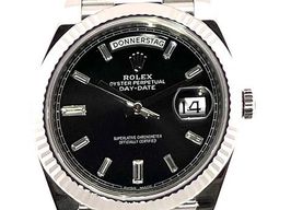 Rolex Day-Date 40 228239 (2017) - Black dial 40 mm White Gold case
