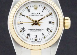 Rolex Oyster Perpetual 67193 (1995) - Wit wijzerplaat 26mm Goud/Staal