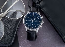 IWC Portuguese Chronograph IW371609 (Unknown (random serial)) - Black dial 41 mm Steel case