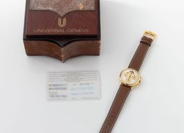 Universal Genève Vintage 1.281.100 (1986) - Wit wijzerplaat 33mm Geelgoud