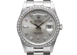 Rolex Day-Date 36 18346 (1976) - Zilver wijzerplaat 36mm Platina