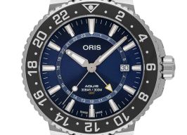 Oris Aquis GMT Date 01 798 7754 4135-07 4 24 64EB (2023) - Blauw wijzerplaat 44mm Staal