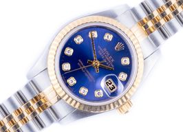 Rolex Lady-Datejust 69173 (1996) - Blauw wijzerplaat 26mm Goud/Staal