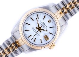 Rolex Lady-Datejust 69173 (1988) - Wit wijzerplaat 26mm Goud/Staal