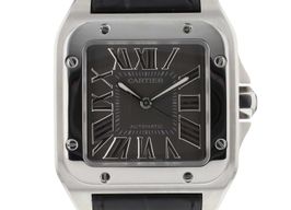 Cartier Santos 100 2656 (Onbekend (willekeurig serienummer)) - Grijs wijzerplaat 38mm Staal