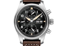 IWC Pilot Spitfire Chronograph IW387903 (2023) - Zwart wijzerplaat 41mm Staal