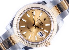 Rolex Datejust II 116333 (2015) - Champagne dial 41 mm Gold/Steel case