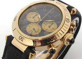 Cartier Pasha C 0960 1 (Unknown (random serial)) - Black dial 38 mm Yellow Gold case