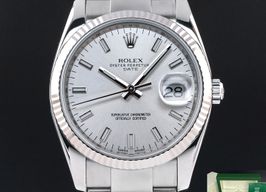 Rolex Oyster Perpetual Date 115234 (2010) - Silver dial 34 mm Steel case