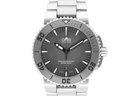 Oris Aquis GMT Date 733 7653 4183-Set MB (2010) - Grijs wijzerplaat 43mm Staal