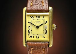 Cartier Tank Vermeil 1990 (1990) - Champagne wijzerplaat 20mm Goud/Staal