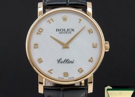 Rolex Cellini Time 5115 (Unknown (random serial)) - Silver dial 32 mm Yellow Gold case