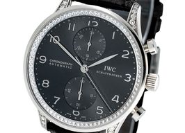 IWC Portuguese Chronograph IW371439 (2005) - Grey dial 41 mm White Gold case