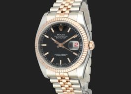 Rolex Datejust 36 116231 (2018) - Black dial 36 mm Gold/Steel case