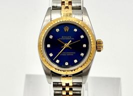Rolex Oyster Perpetual 67193 (1996) - Blauw wijzerplaat 26mm Goud/Staal