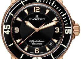 Blancpain Fifty Fathoms 5015A-3630-63B (2022) - Zwart wijzerplaat 45mm Roségoud