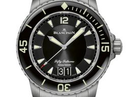 Blancpain Fifty Fathoms 5050-12B30-98 (2022) - Zwart wijzerplaat 45mm Titanium