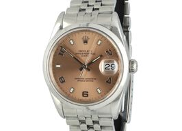 Rolex Oyster Perpetual Date 15200 (1989) - Roze wijzerplaat 34mm Staal