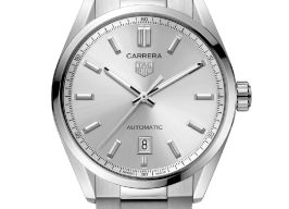 TAG Heuer Carrera Calibre 5 WBN2111.BA0639 (2024) - Grijs wijzerplaat 39mm Staal