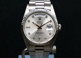 Rolex Day-Date 18239 (1989) - Silver dial 36 mm White Gold case